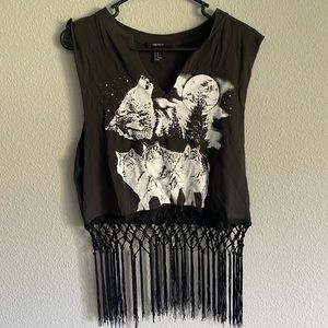 Wolf sleeveless tee